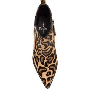 PAOLO LINEA NIB Sevilla2 Tan Blk Leopard Ankle Bootie 9M